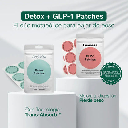 METABOLIC DÚO - DETOX PATCHES + PARCHES GLP1 - DESINFLAMA ACELERA TU METABOLISMO Y BAJA DE PESO -