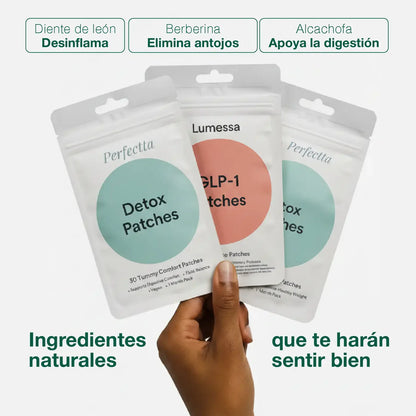 METABOLIC DÚO - DETOX PATCHES + PARCHES GLP1 - DESINFLAMA ACELERA TU METABOLISMO Y BAJA DE PESO -
