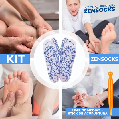 ¡EXCLUSIVO! KIT DE ACUPUNTURA ZENSOCKS (1 MEDIAS + 1 STICK)